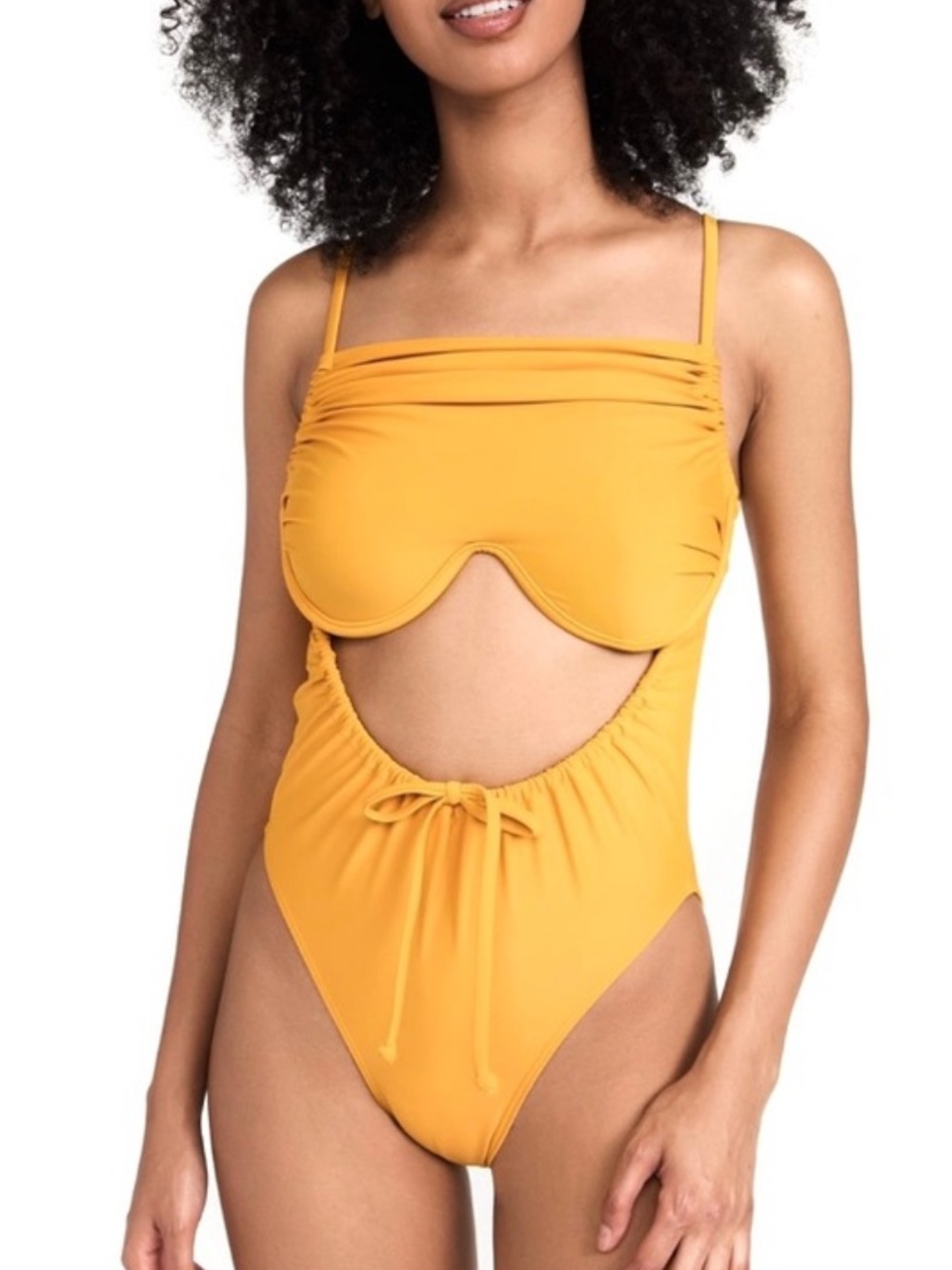 NEW ANDREA IYAMAH YELLOW ONE-PIECE SWIMSUIT